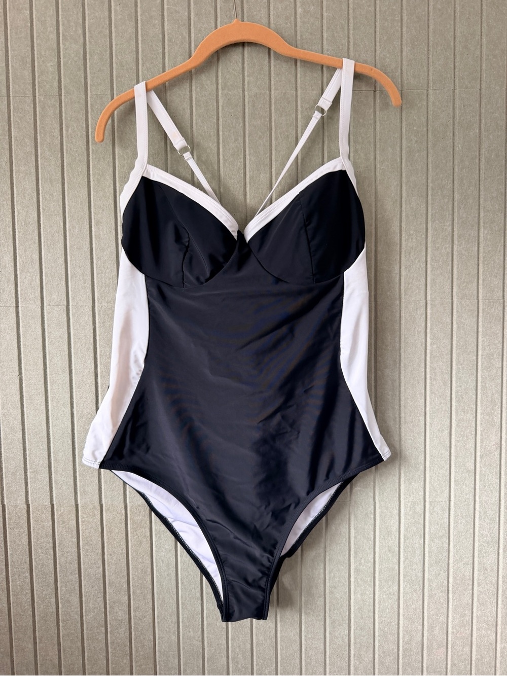 Classic Black & White One-Piece Swimsuit for Kids